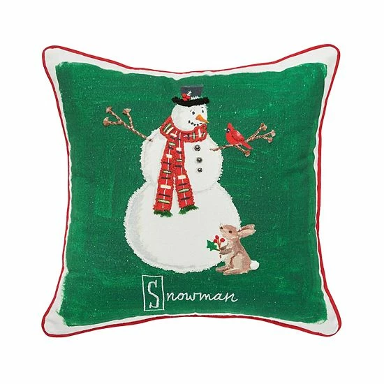 C&F Home Snowman Alphabet Christmas Throw Pillow