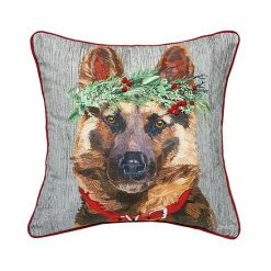 C&F Home German Shepherd Flower Christmas Throw Pillow