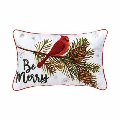 C&F Home Be Merry Cardinal Christmas Throw Pillow