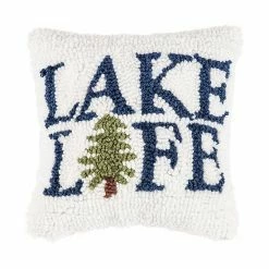 C&F Home Lake Life Saying Hooked Throw Pillow