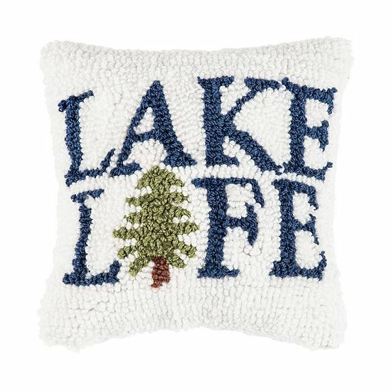 C&F Home Lake Life Saying Hooked Throw Pillow