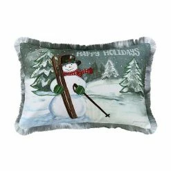 C&F Home Skiing Snowman Christmas Throw Pillow