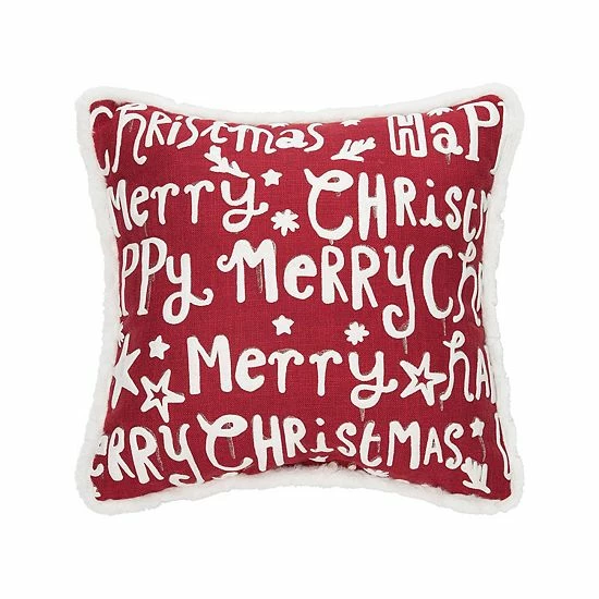 C&F Home Merry Christmas White Throw Pillow