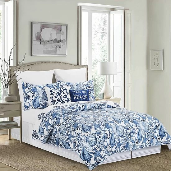C&F Home Blue Coast 3-Piece Quilt Set With Shams