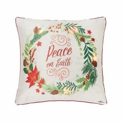 C&F Home Peace On Earth LED Christmas Throw Pillow