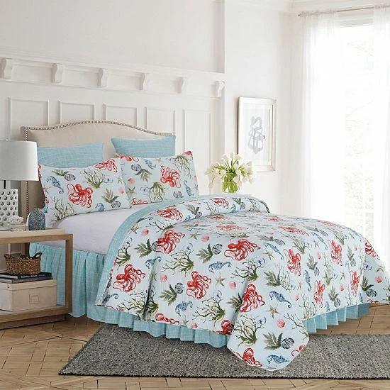 C&F Home Behari 3-Piece Quilt Set With Shams Blue