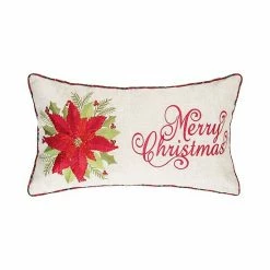 C&F Home Merry Christmas Poinsettia Throw Pillow