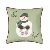 C&F Home Holly Snowman Wreath Christmas Throw Pillow