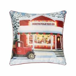 C&F Home North Pole Toy Shop LED Christmas Throw Pillow