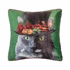 C&F Home Christmas Cat LED Throw Pillow