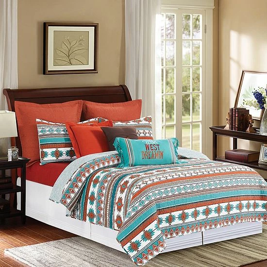 C&F Home Aqua Valley 3-Piece Quilt Set With Shams