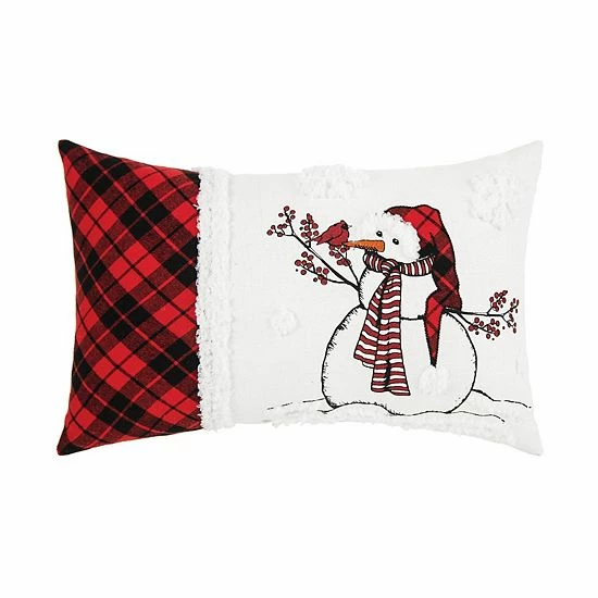 C&F Home Snowman Cardinal Christmas Throw Pillow