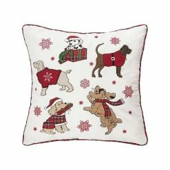 C&F Home Festive Playful Dogs Christmas Throw Pillow