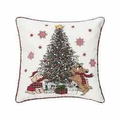 C&F Home Festive Dogs Christmas Tree Throw Pillow