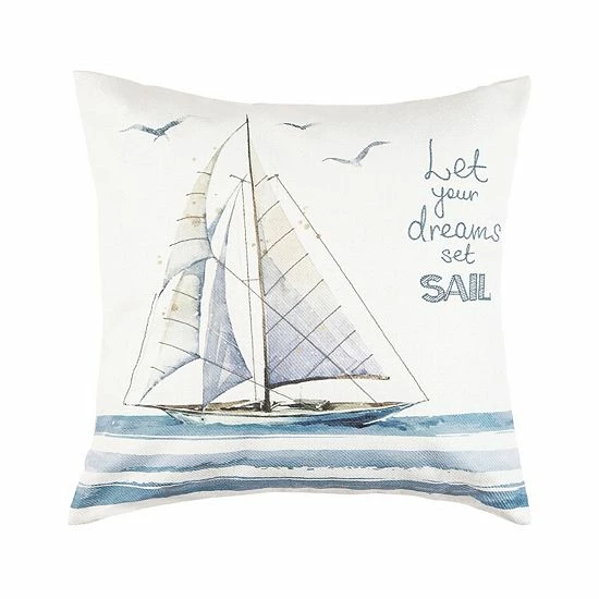 C&F Home Dreams Set Sail Saying Throw Pillow