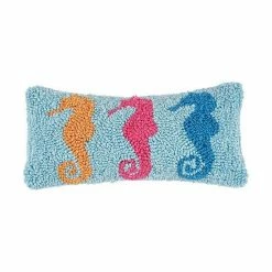C&F Home 3 Seahorses Hooked Throw Pillow