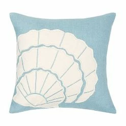 C&F Home Seashell Burlap Applique Throw Pillow